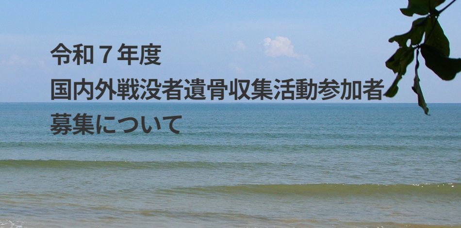 令和7年度戦没者遺骨収集活動参加者募集について